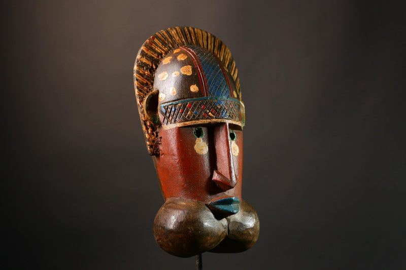 African mask Authentic African Antique Dan Maou Mask Solid Wood Tribal Art Unique Collectible Home Decor - G3463