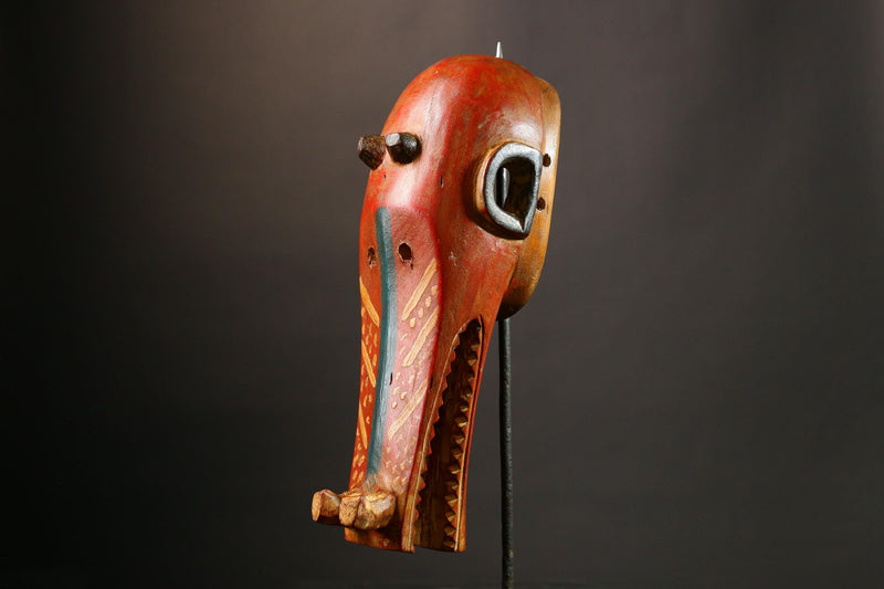 African mask Authentic Antique Senufo Firespitter Mask | Unique Tribal Art Wall Decor | Eye-Catching Home Accent - G3462