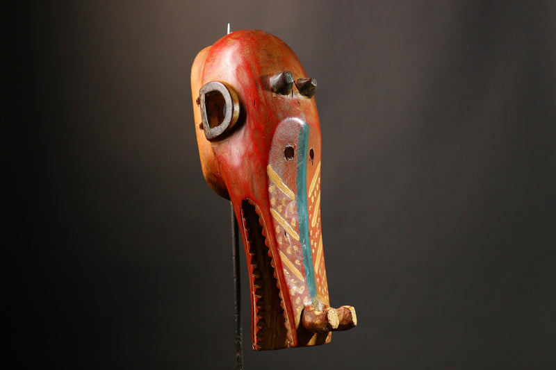 African mask Authentic Antique Senufo Firespitter Mask | Unique Tribal Art Wall Decor | Eye-Catching Home Accent - G3462