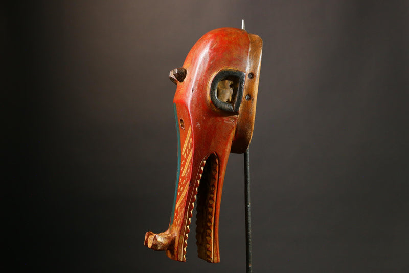 African mask Authentic Antique Senufo Firespitter Mask | Unique Tribal Art Wall Decor | Eye-Catching Home Accent - G3462