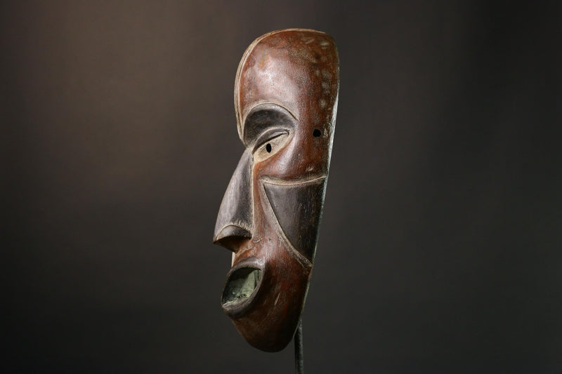 African Mask Authentic Igbo Ceremonial Face Mask Tribal Art Nigerian Wood Handcrafted Collectible Decor - G1899