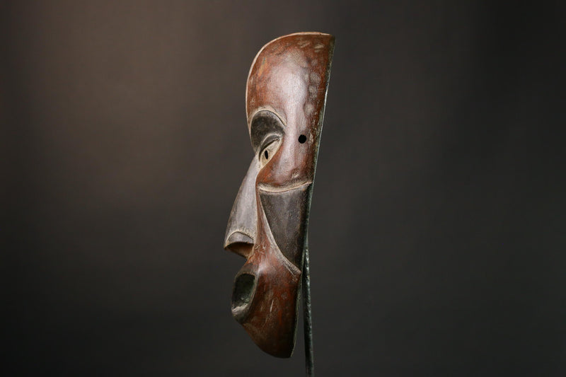 African Mask Authentic Igbo Ceremonial Face Mask Tribal Art Nigerian Wood Handcrafted Collectible Decor - G1899