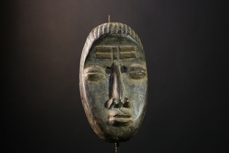 African Mask - Hand-Carved Tribal Dan Crane Art - Unique Wooden Collectible for Home Décor and Ethnic Wall Display Sculpture-G3720