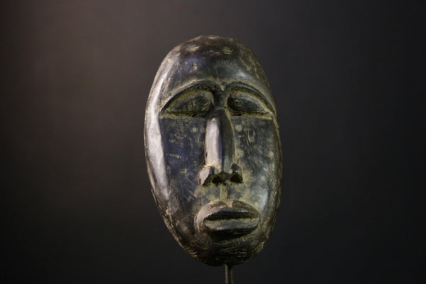 African Mask - Hand-Carved Tribal Dan Crane Art - Unique Wooden Collectible for Home Décor and Ethnic Wall Display Sculpture-G3721