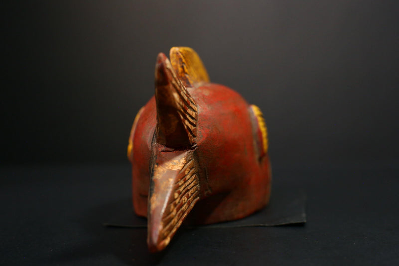 African Mask - Unique Bozo Fish Tribal Art Wooden Sculpture - Authentic Collectible for Home Décor and Ethnic Art Display-G3722