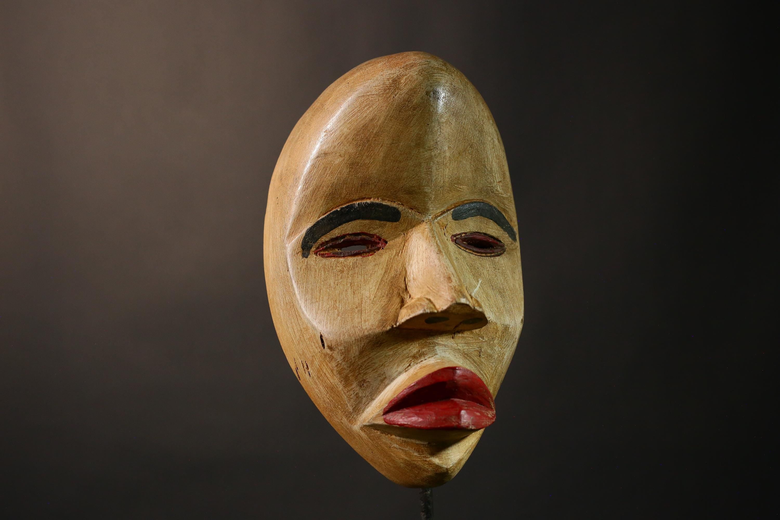 African Mask Handcrafted Solid Wood African Dan Maou Mask Vintage Tribal Art Home Decor G3488