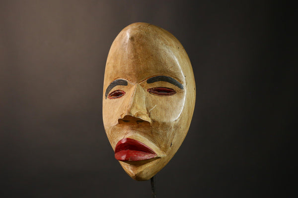 African Mask Handcrafted Solid Wood African Dan Maou Mask Vintage Tribal Art Home Decor G3488