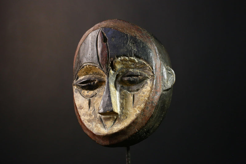 African Kwele Tribal Mask from Gabon, Authentic Handcrafted Art, Unique Cultural Home Decor, Ethnic Collectible Sculpture Piece-G3726