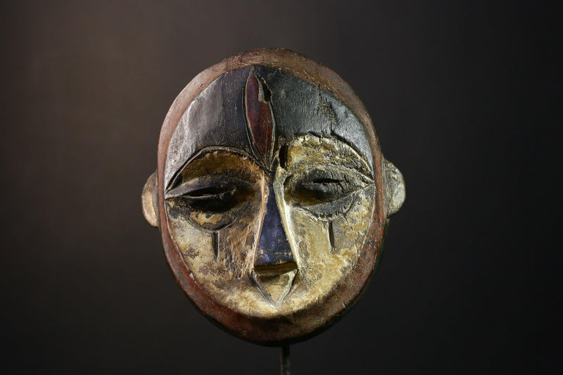 African Kwele Tribal Mask from Gabon, Authentic Handcrafted Art, Unique Cultural Home Decor, Ethnic Collectible Sculpture Piece-G3726