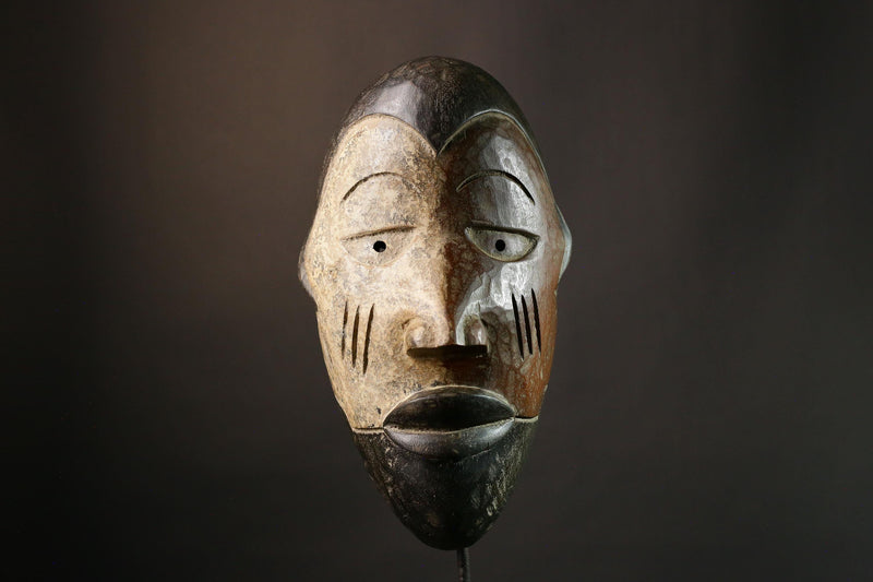 African Mask Authentic Igbo Mask Nigerian Tribal Wood Carving Maiden Spirit Wall Decor Ethnic Home Accent Collectible Artwork-G1887