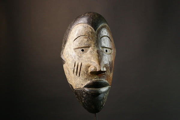 African Mask Authentic Igbo Mask Nigerian Tribal Wood Carving Maiden Spirit Wall Decor Ethnic Home Accent Collectible Artwork-G1887