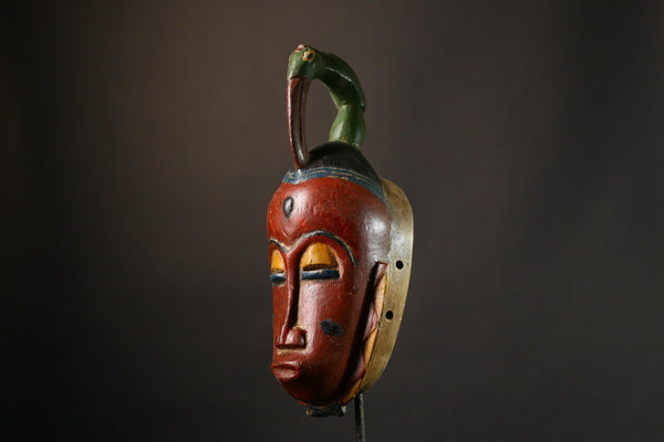 African mask Unique Vintage Guro Tribal Face Mask - Hand-Carved Art for Exceptional Home Décor & Collectible Lovers-9426