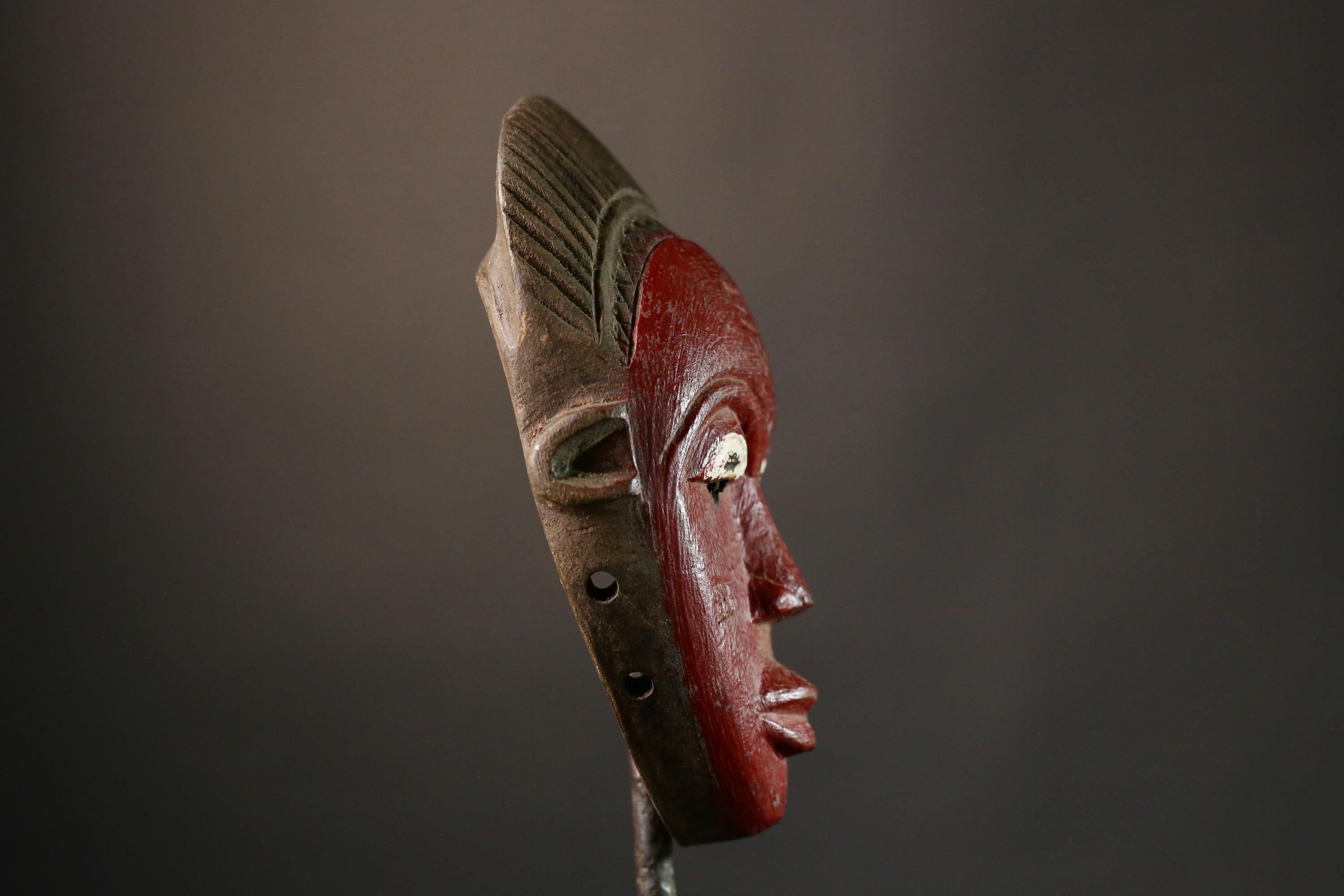 African Vintage Hand Carved Guro Baule African Wall Hanging Mask Unique Ethnic Art Decor Collectible Home Accent-8126