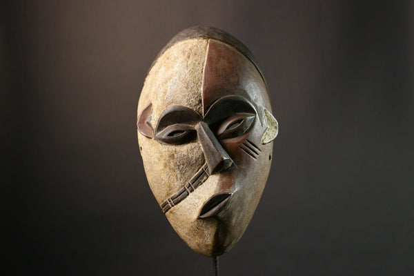 African Mask Igbo Mask Wall Hanging Primitive Art Collectibles Unique Gabon Decor Home Accent Tribal Mask Vintage Artisan Craft-9428