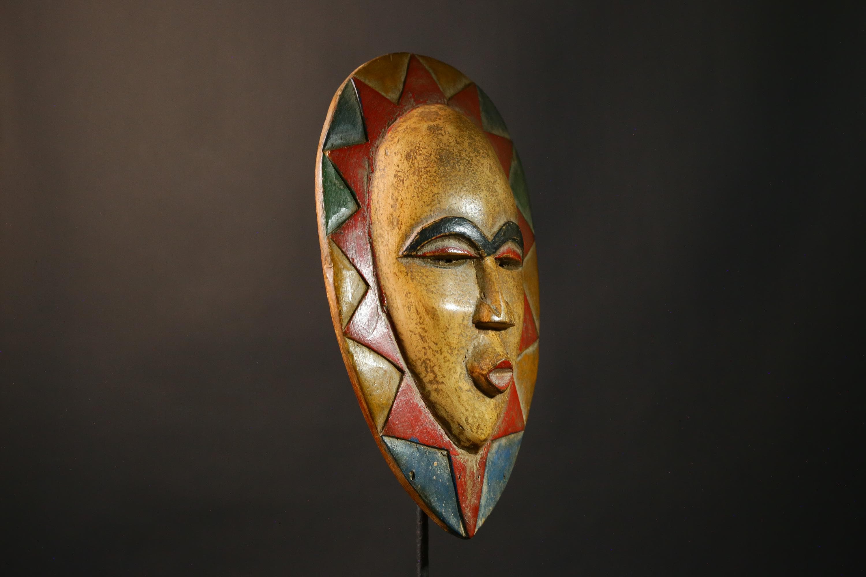 African mask Authentic Antique Guro Tribal Mask - Vintage Hand-Carved African Art for Unique Home Decor & Cultural Collection-G3501