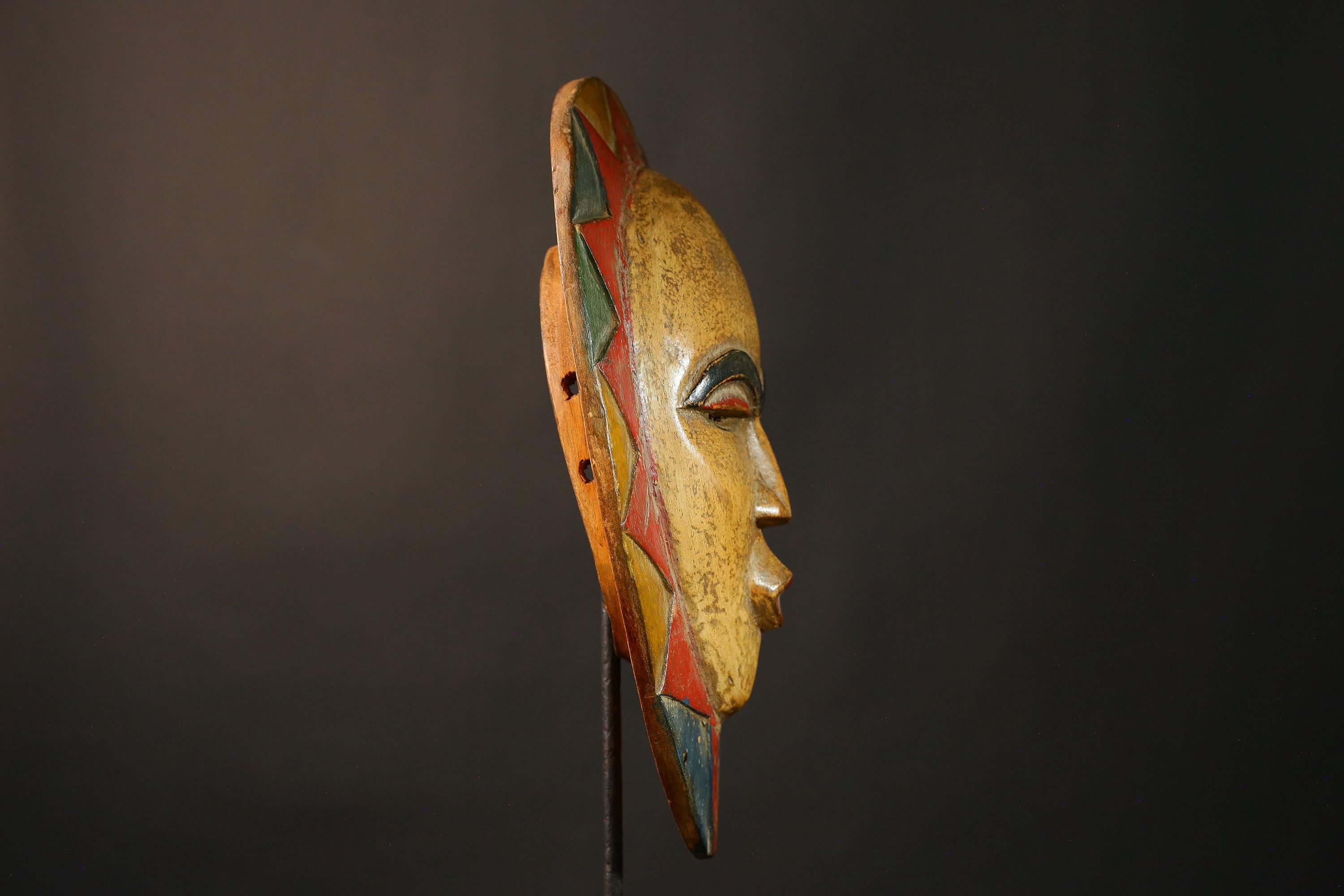 African mask Authentic Antique Guro Tribal Mask - Vintage Hand-Carved African Art for Unique Home Decor & Cultural Collection-G3501