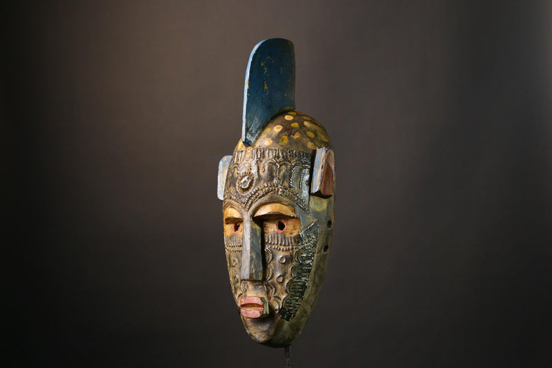 African Mask Authentic Antique Dan Bambara Mask Hand-Carved African Tribal Wall Art Unique Home Decor - G3499