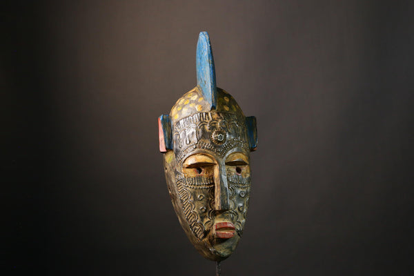 African Mask Authentic Antique Dan Bambara Mask Hand-Carved African Tribal Wall Art Unique Home Decor - G3499