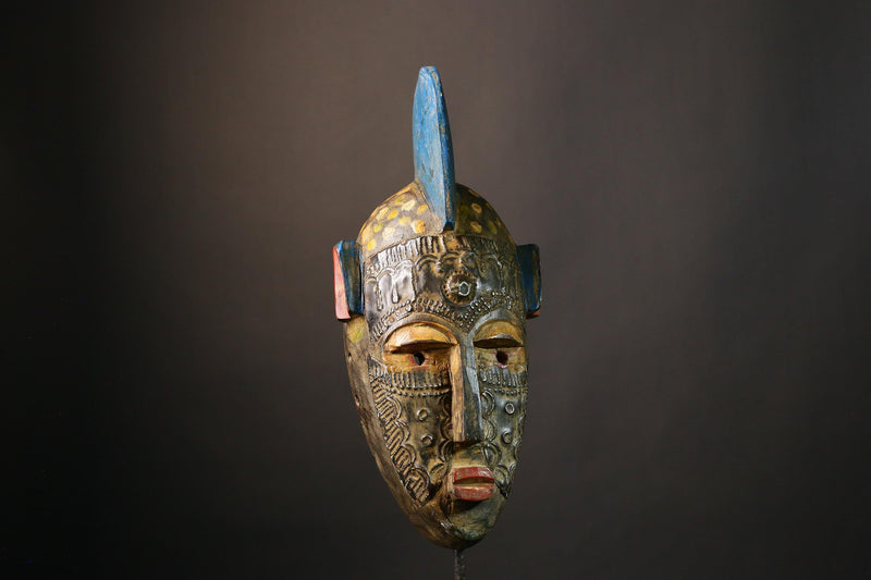 African Mask Authentic Antique Dan Bambara Mask Hand-Carved African Tribal Wall Art Unique Home Decor - G3499