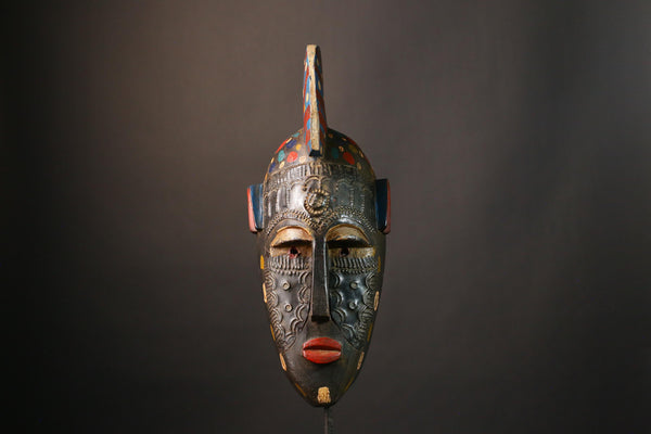 African mask Antique Bambara Mask - Hand Carved Guro Wood Wall Art Collectible-G3498