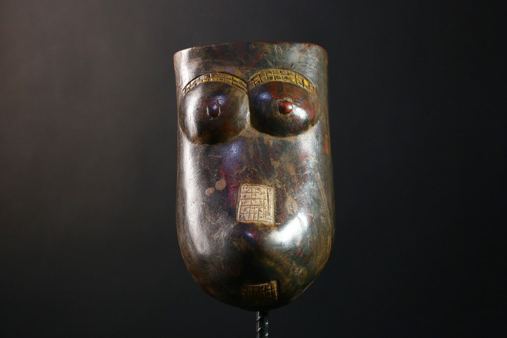 African Mask - Authentic Makonde Belly Mask, Hand-Carved Wooden Wall Art, Unique Tribal Decor, Cultural Home Accent for Collectors-G3753