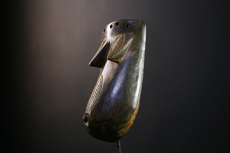 African mask Antique Makonde Belly Mask Art from Tanzania Unique Wall Hanging Decor Piece for Home Display-G3752