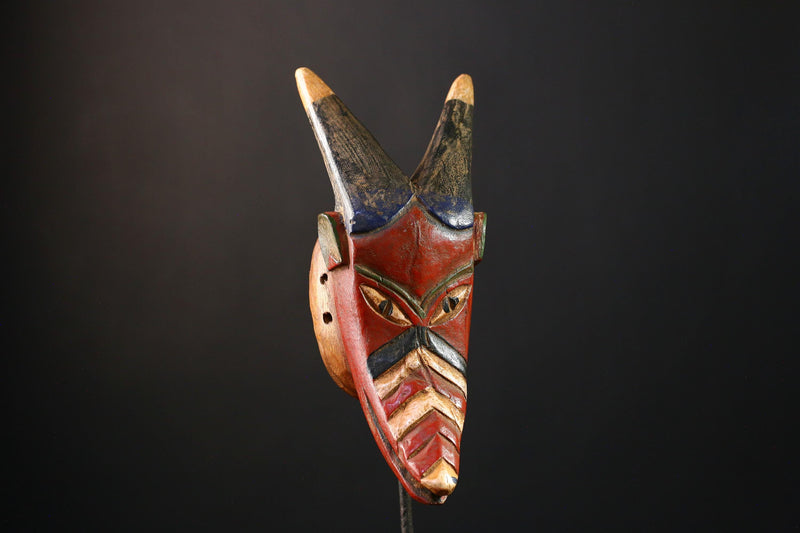 African Mask - Bobo Fing Antelope Hand-Carved Mask, Unique Tribal Wood Art, Cultural Wall Decor, Collectible Ethnic Sculpture Piece- G3748