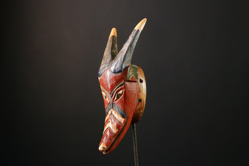 African Mask - Bobo Fing Antelope Hand-Carved Mask, Unique Tribal Wood Art, Cultural Wall Decor, Collectible Ethnic Sculpture Piece- G3748