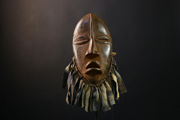 African Mask Wood Dan Deangle Vintage Real Figure, Unique Wall Collectible , Hand-Carved Tribal Decor for Home, Cultural Accent Piece-G3760