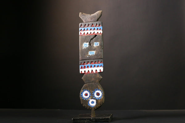 African Mask - Antique Bobo Wood Plank Mask - Vintage Tribal Art for Unique Wall Décor and Ethnic Collectible Sculpture Display-G2045