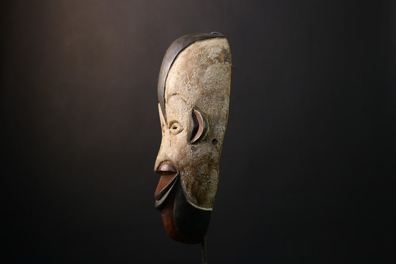 African Mask - IGBO Hand-Carved Wooden Vintage Wall Hanging, Unique Tribal Art, Ethnic Spirit Decor, Cultural Collectible for Home-6744