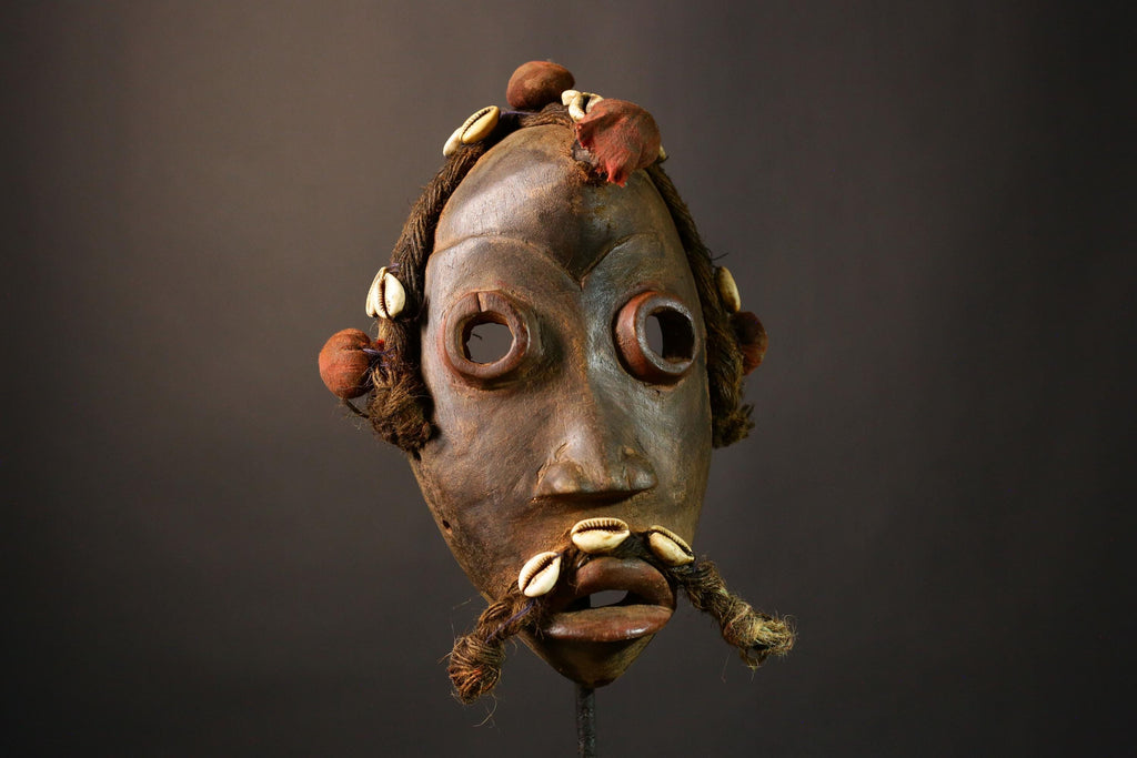 African mask Hand Carved Tribal Face Mask DAN Wood Sculpture Ethnic Home Decor Unique Passport Mask Art Cultural Wall Hanging Decor-5079