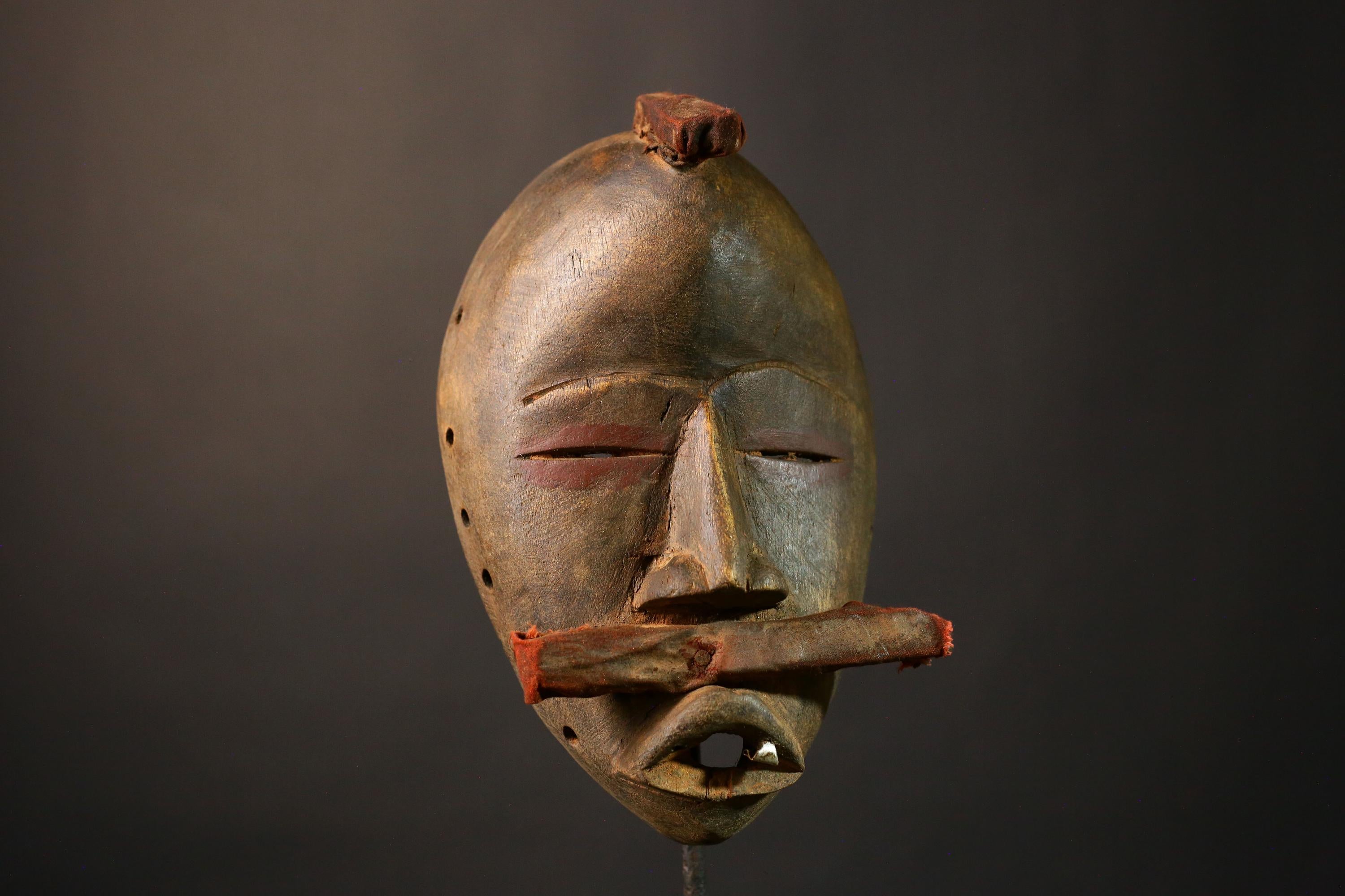 African mask Authentic Vintage Tribal Face Mask Dan Wood Antique Cultural Artifact Unique Ethnic Home Decor Handcrafted Wall Art Decor-5083