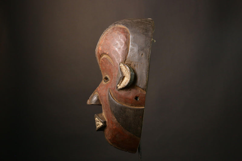 African Mask Authent Nigerian Igbo Wood Carved Maiden Spirit Mask Unique Tribal Wall Decoration  Cultural Home Accent Piece-9493