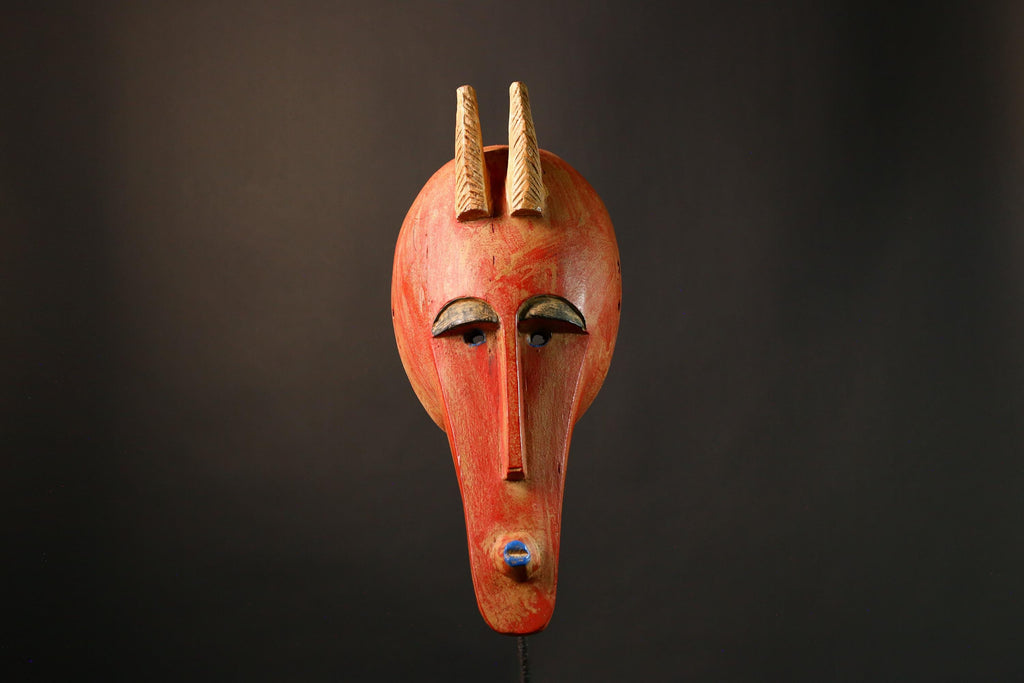 African Stunning Antique Tribal Wood Masks, Exclusive Bambara Wall Décor, Unique Handcrafted Ethnic Art for Collectors and Decoration-G3521