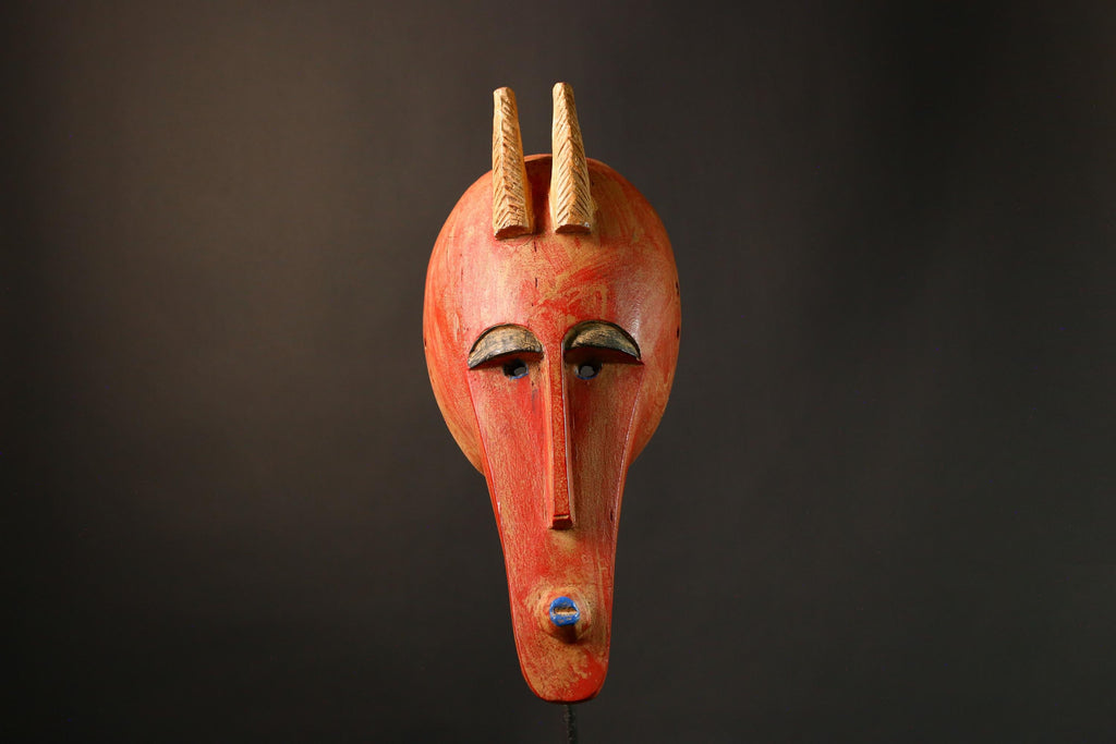 African Stunning Antique Tribal Wood Masks, Exclusive Bambara Wall Décor, Unique Handcrafted Ethnic Art for Collectors and Decoration-G3521