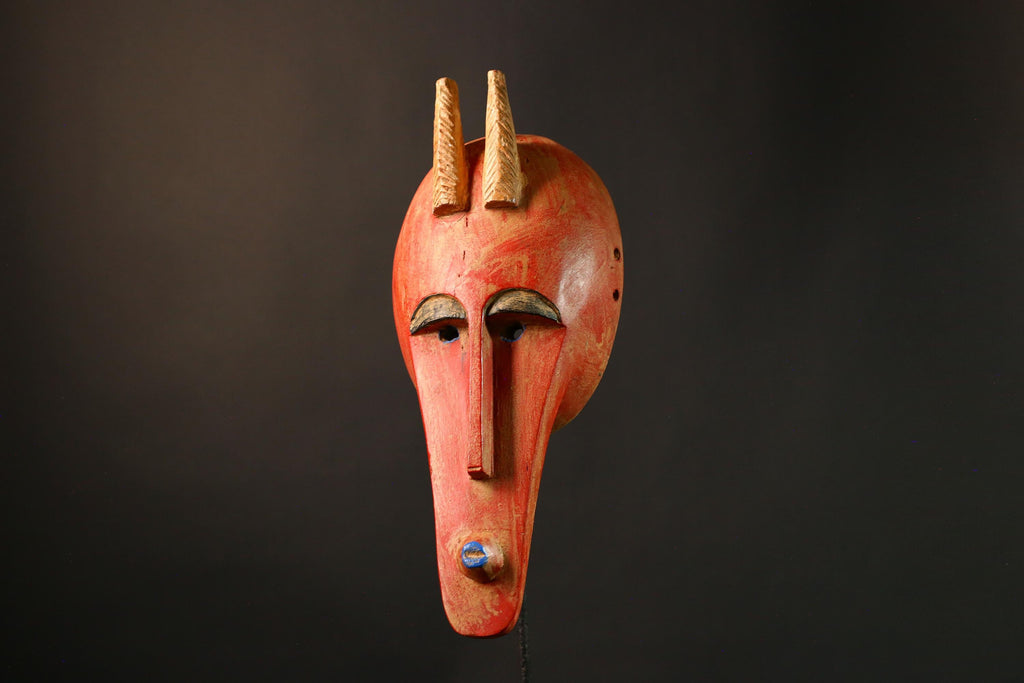 African Stunning Antique Tribal Wood Masks, Exclusive Bambara Wall Décor, Unique Handcrafted Ethnic Art for Collectors and Decoration-G3521