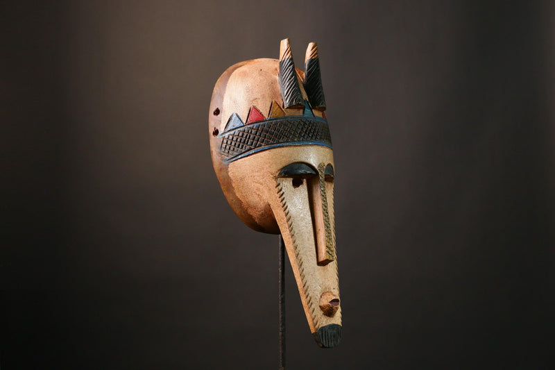African Vintage Bambara Mask, Handcrafted Kore Tribal Art, Unique Décor, Stunning Ethnic Wall Hanging, Home Decoration and Collectors-G3518