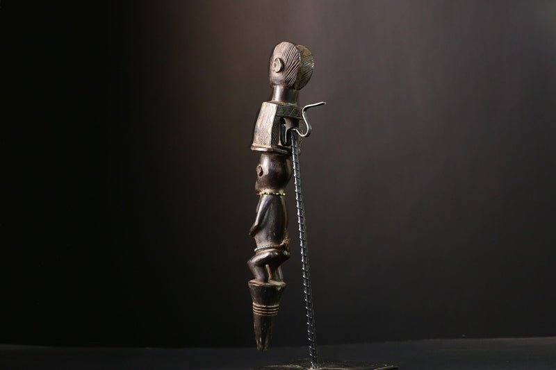 African Figure Nkisi N'kondi Power Figure, Hand-Carved Wooden Tribal Art, Unique Primitive Sculpture, Cultural Home Decor Collectible -G3777