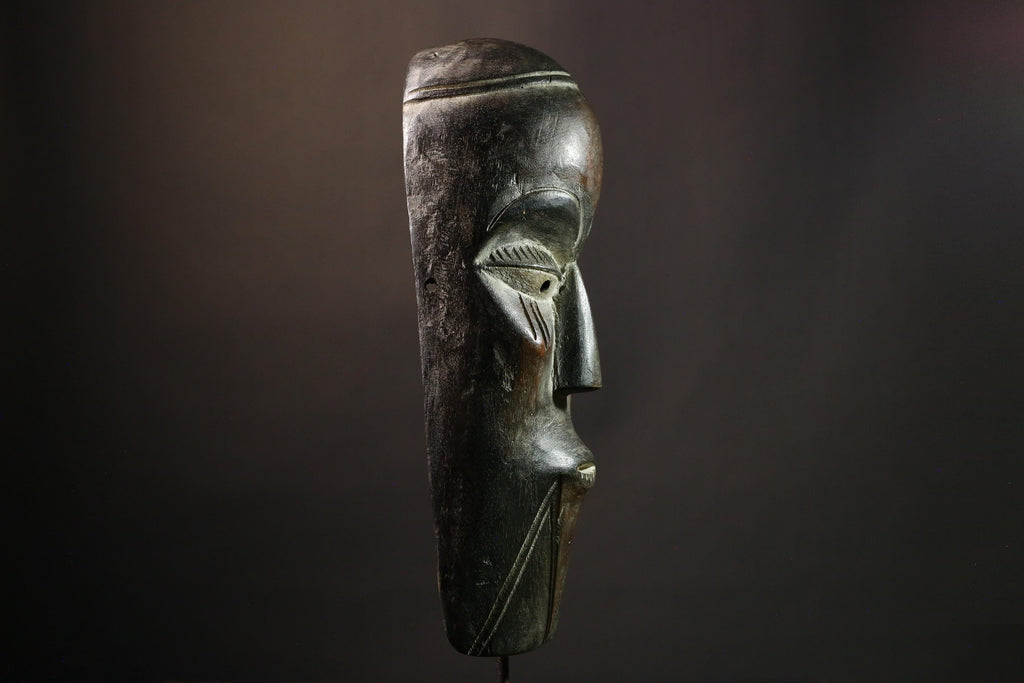 African Mask Authentic Hand-Carved Tribal Igbo Female Face Mask, Unique Wooden Art Decor Piece, Cultural Home Accent from Nigeria-G1957