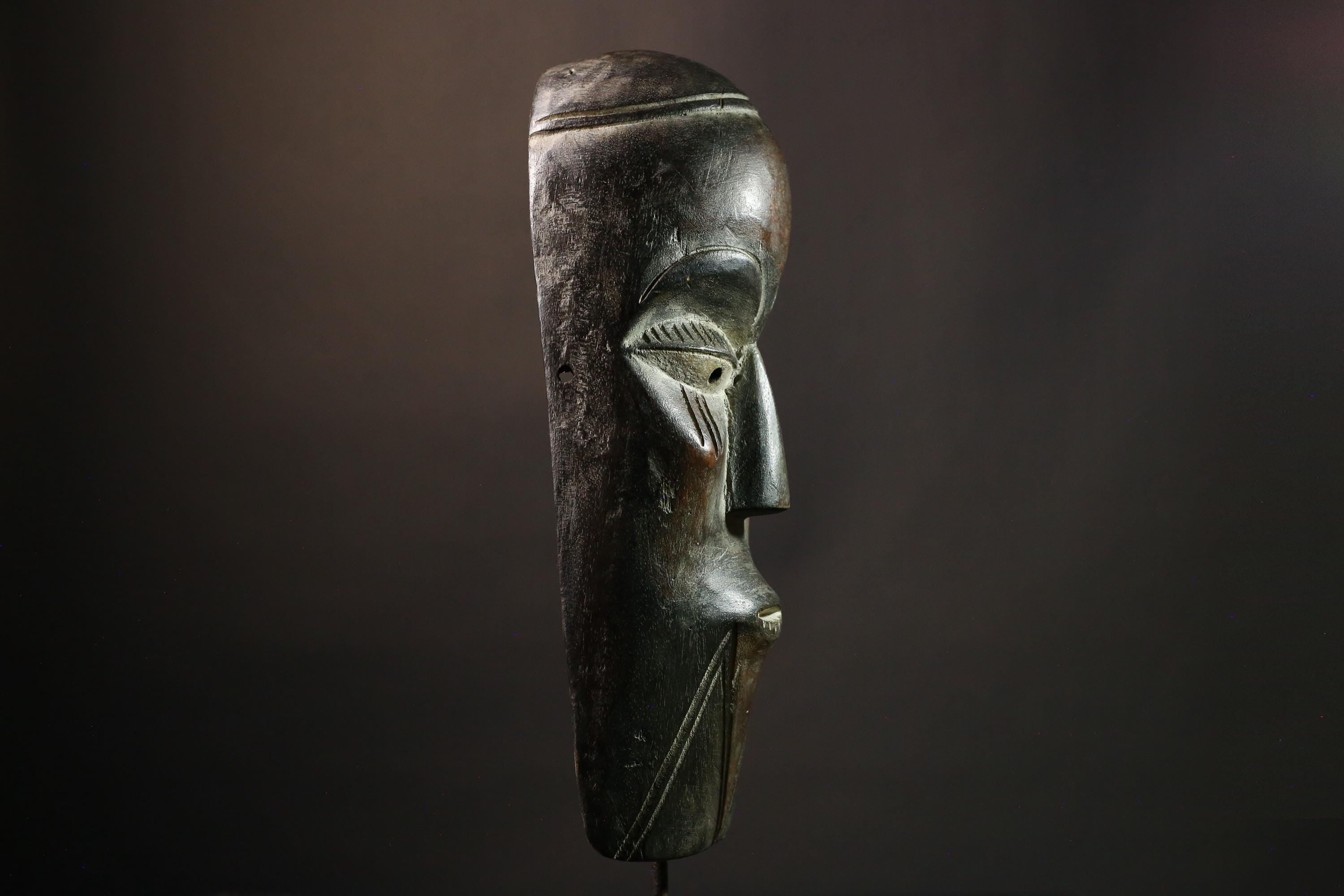 African Mask Authentic Hand-Carved Tribal Igbo Female Face Mask, Unique Wooden Art Decor Piece, Cultural Home Accent from Nigeria-G1957