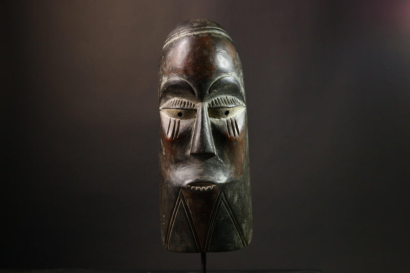 African Mask Authentic Hand-Carved Tribal Igbo Female Face Mask, Unique Wooden Art Decor Piece, Cultural Home Accent from Nigeria-G1957