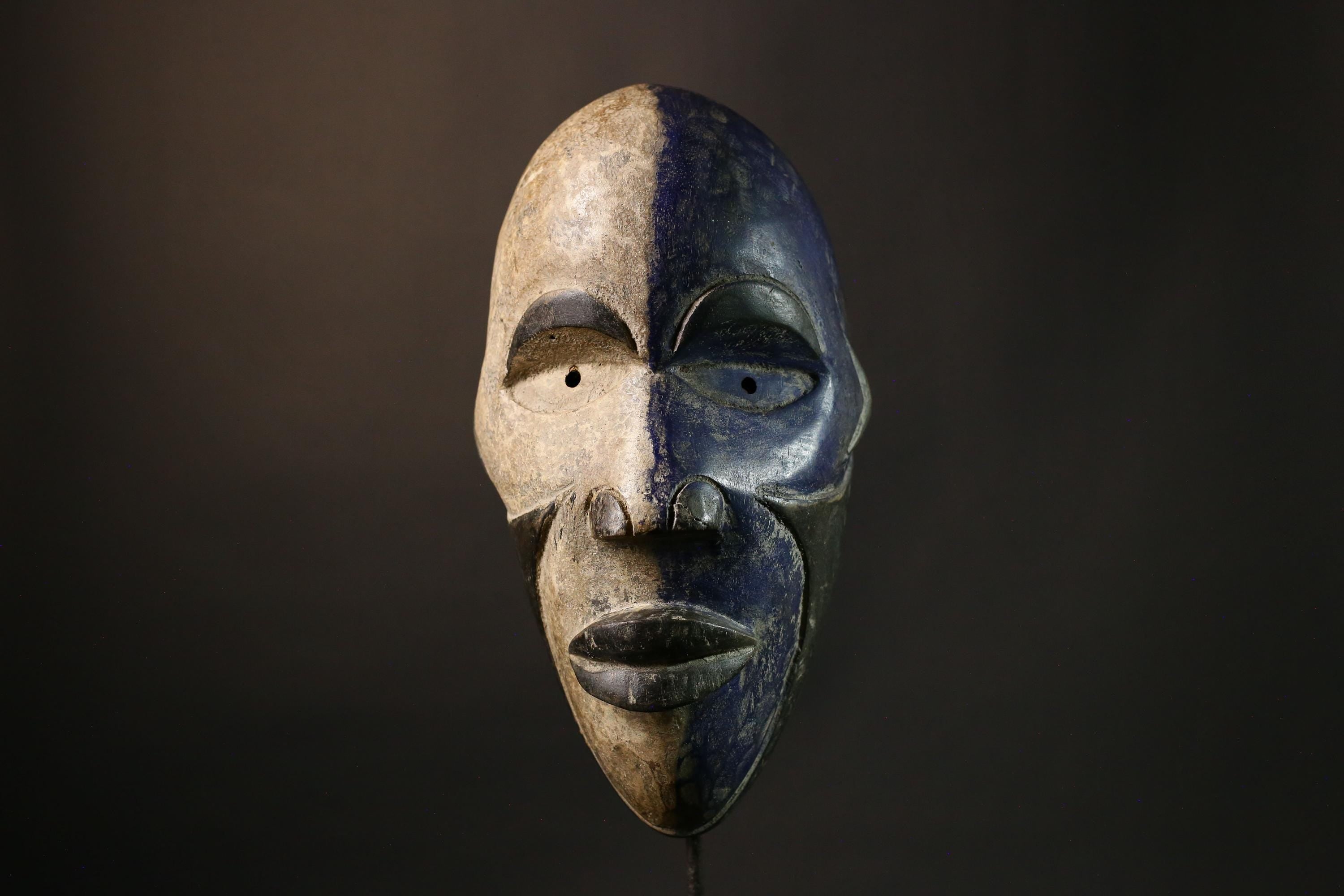 African Mask Authent Nigerian Igbo Spirit Mask, Hand-Carved Wooden Tribal Wall Art, Unique Decor for Home and Cultural Collection-G1952