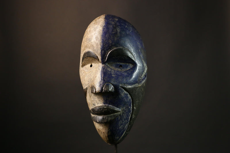 African Mask Authent Nigerian Igbo Spirit Mask, Hand-Carved Wooden Tribal Wall Art, Unique Decor for Home and Cultural Collection-G1952