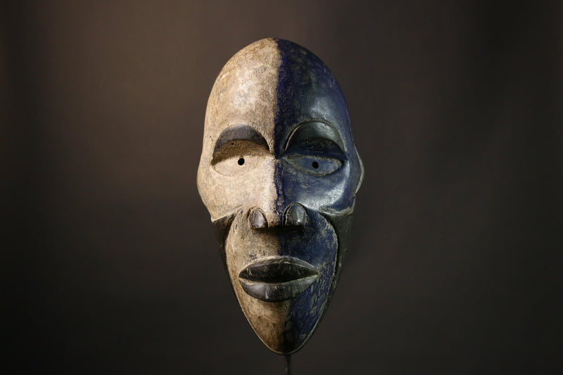 African Mask Authent Nigerian Igbo Spirit Mask, Hand-Carved Wooden Tribal Wall Art, Unique Decor for Home and Cultural Collection-G1952