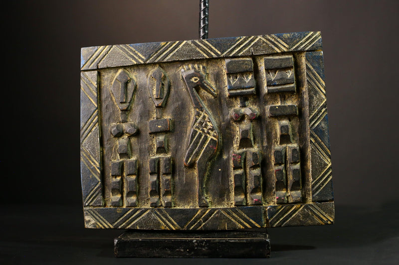 Authentic African Yoruba Granary Door, Hand-Carved Wooden Wall Hanging, Unique Cultural Home Decor Piece, Artistry from Nigeria-G1951