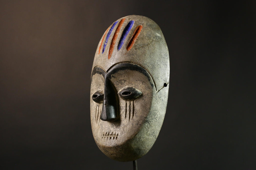 African Mask Hand-Carved Tribal Wood Wall Art Authentic Ethnic Decor Unique Home Accent  Boho Chic Cultural Artwork Gift-G1915