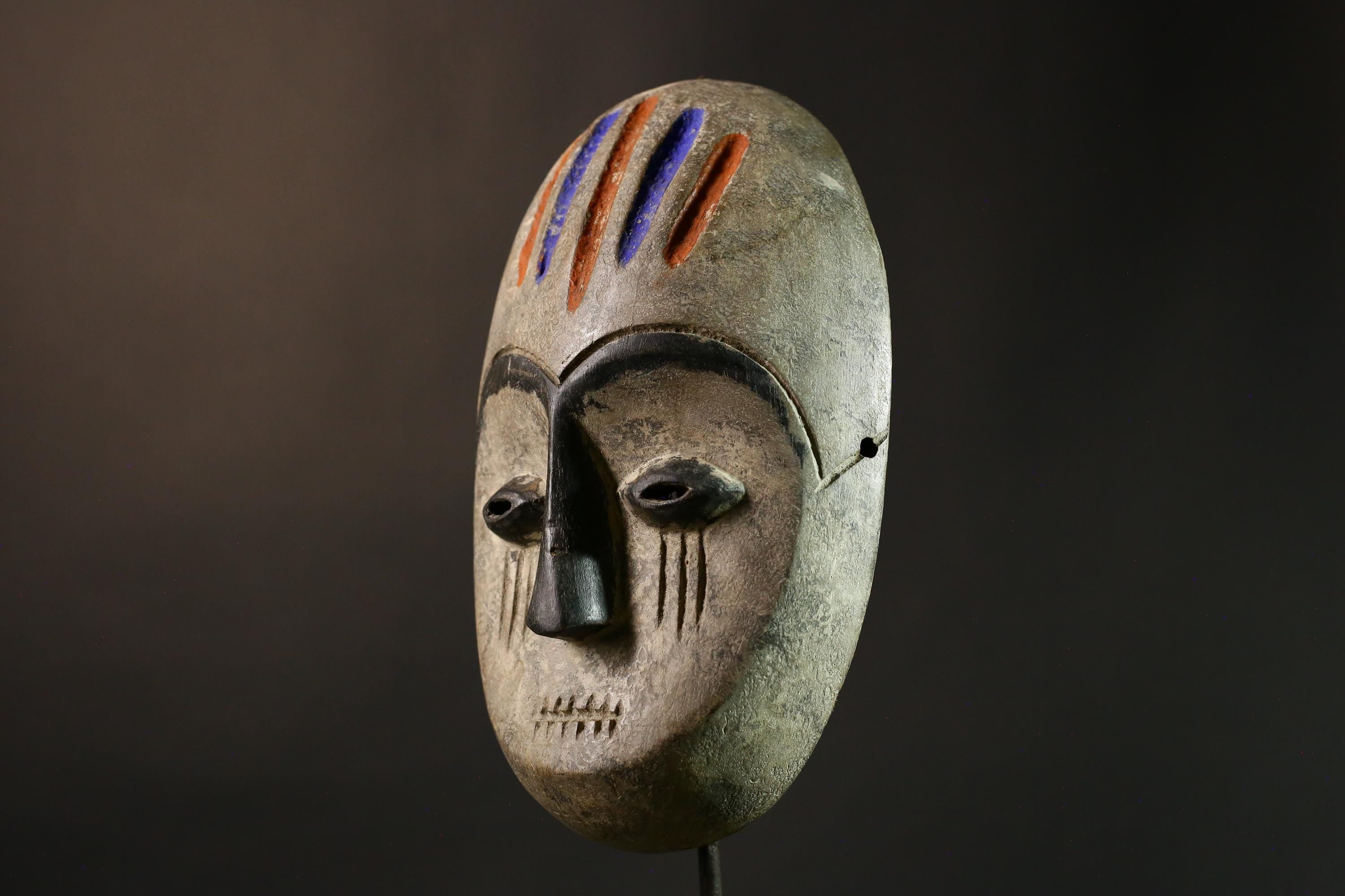 African Mask Hand-Carved Tribal Wood Wall Art Authentic Ethnic Decor Unique Home Accent  Boho Chic Cultural Artwork Gift-G1915