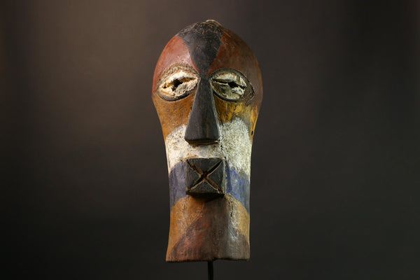 African Tribal Songye Wall Mask, Hand-Carved Wooden Art Piece, Unique Cultural Decor for Home and Gallery Display, Stunning Heritage -G1910