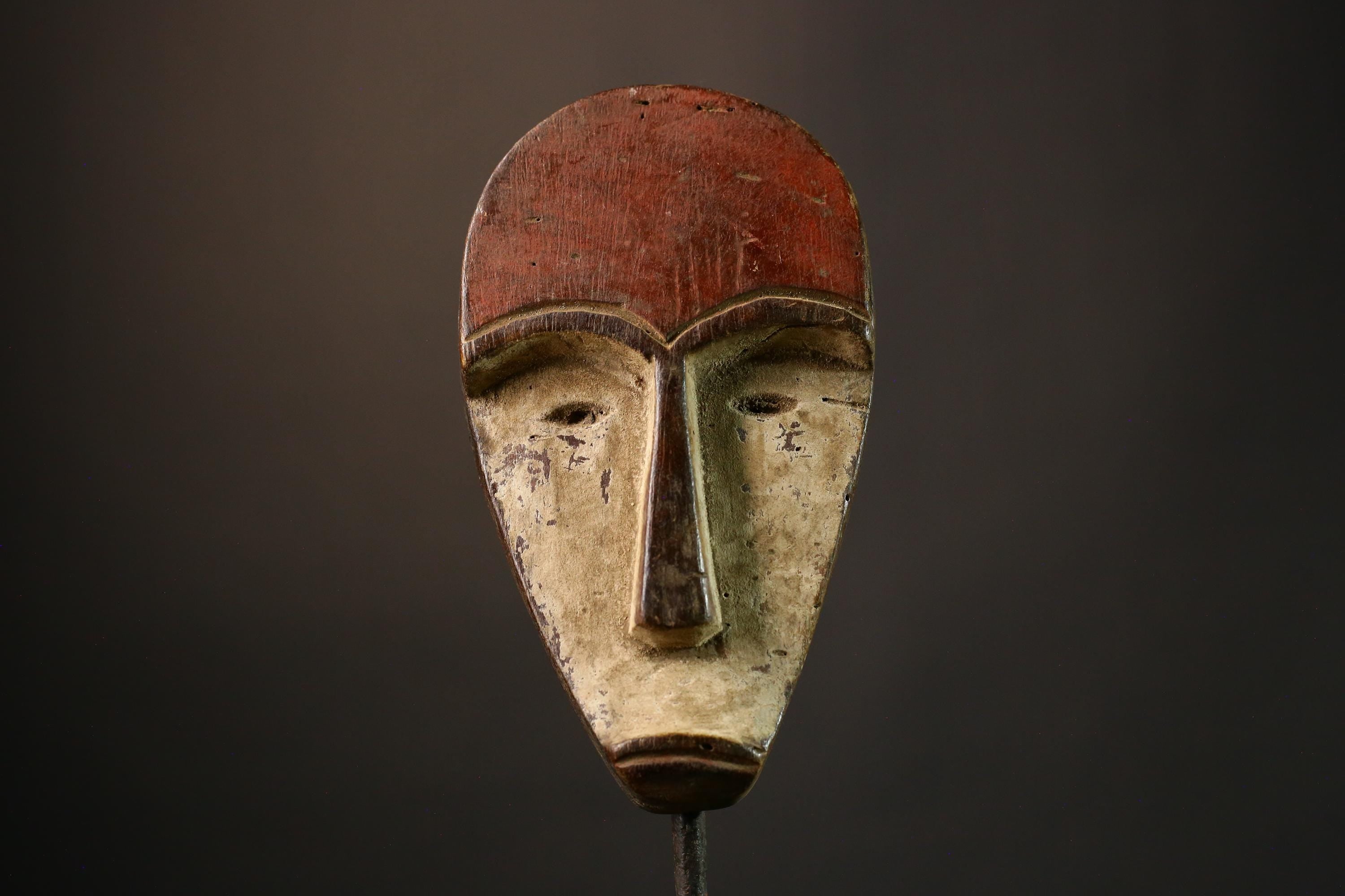 Handcrafted African Lega Mask | Unique Bwami Society Artwork | Stunning Congo Tribal Art Decor | Elegant Wall Hanging - G3539